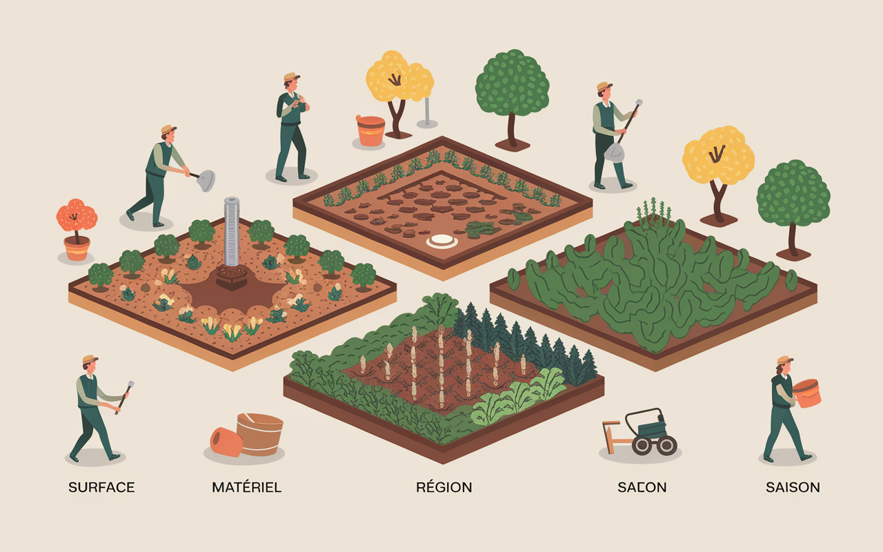 illustration facteurs prix jardinier auto-entrepreneur region materiel