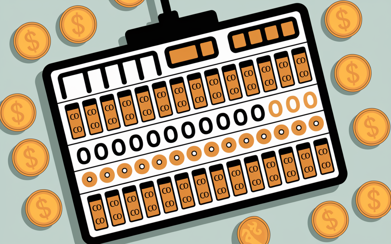 tableau electrique ouvert avec prix et monnaie