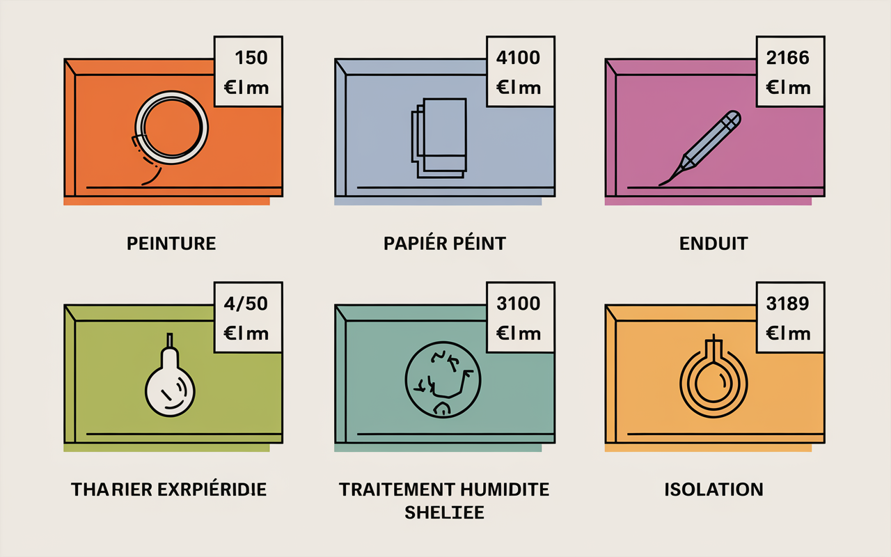 Infographie prix renovation murale par type