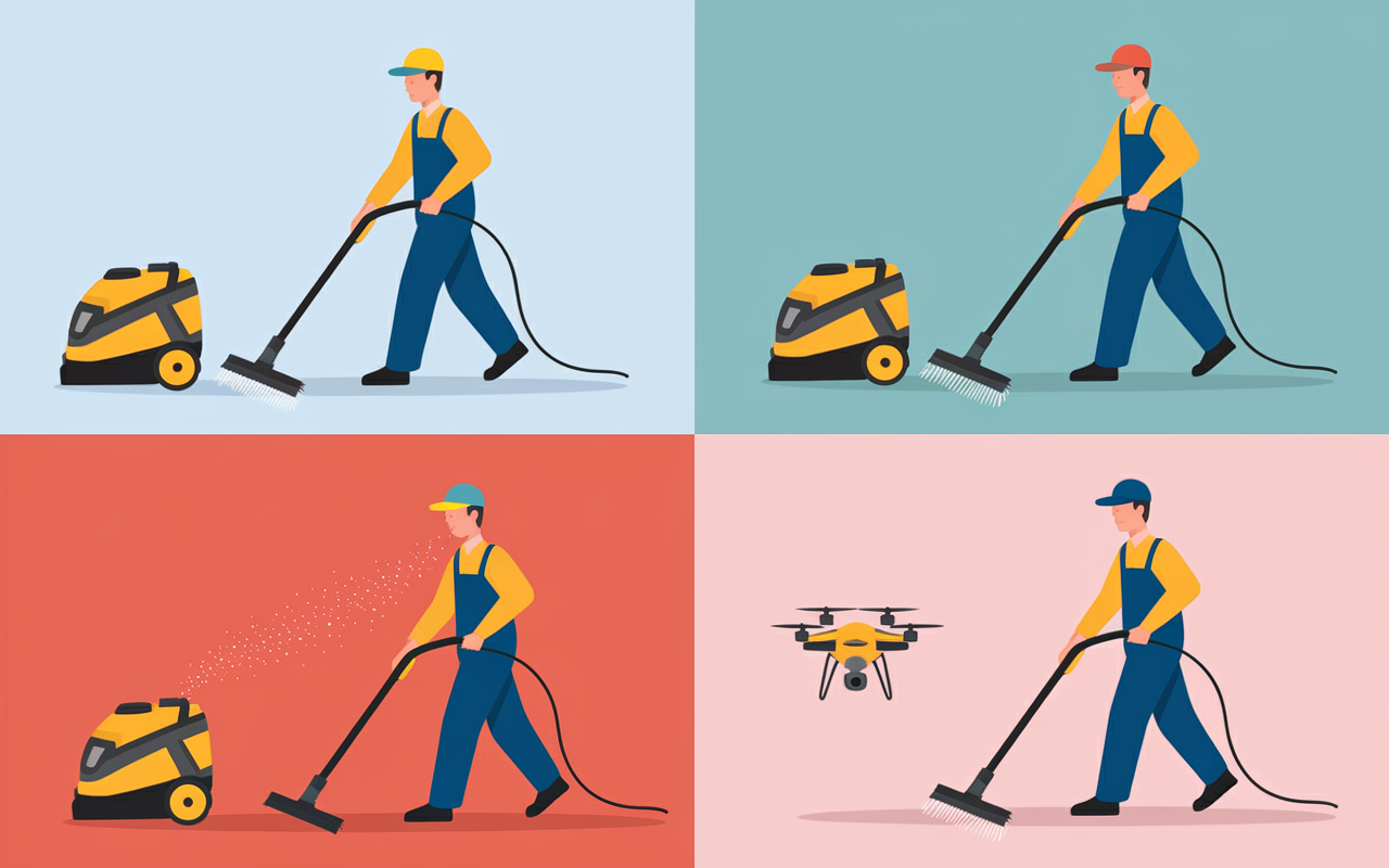 Techniques nettoyage toiture brosse karcher drone