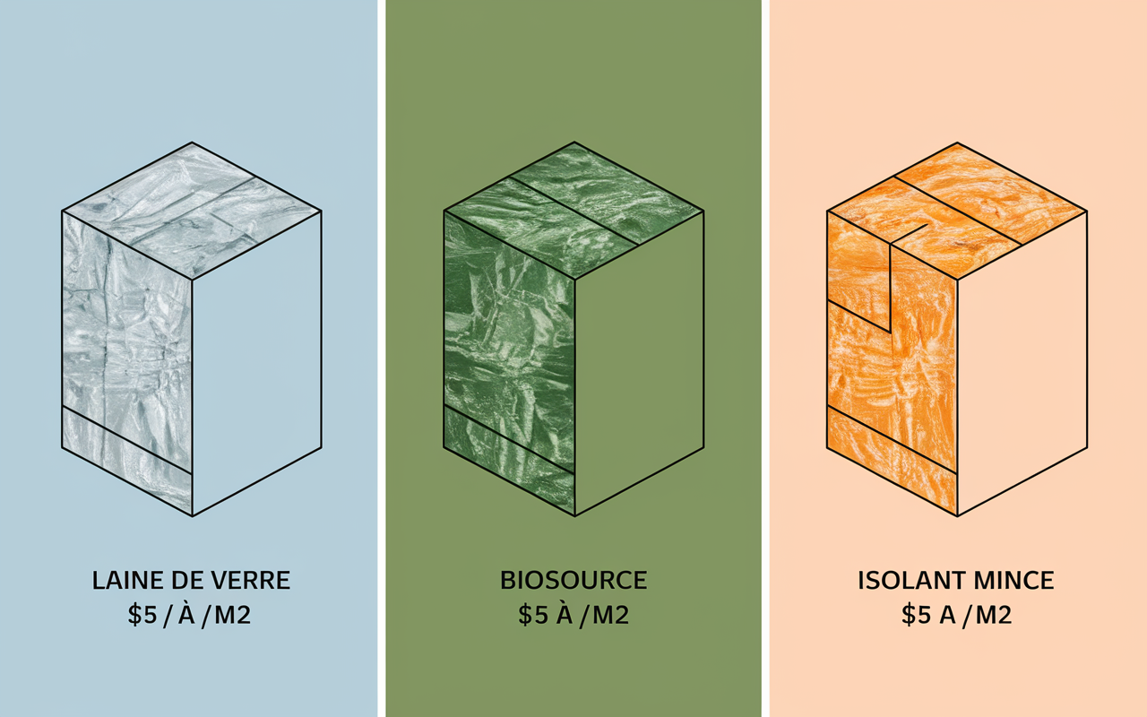 comparatif rouleaux isolant thermique laine verre biosourcé mince
