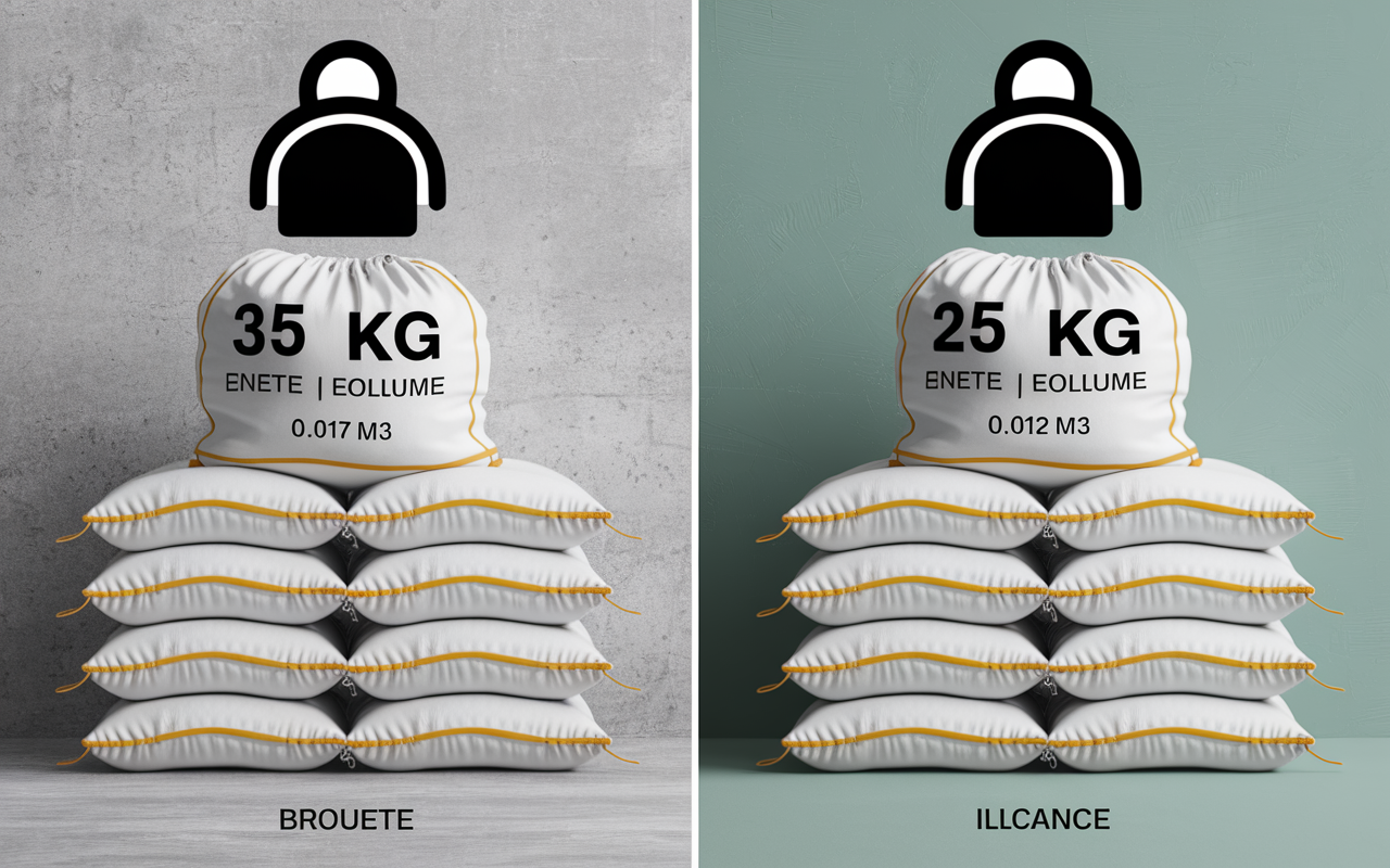 Piles sacs beton tout pret 25kg 35kg volumes