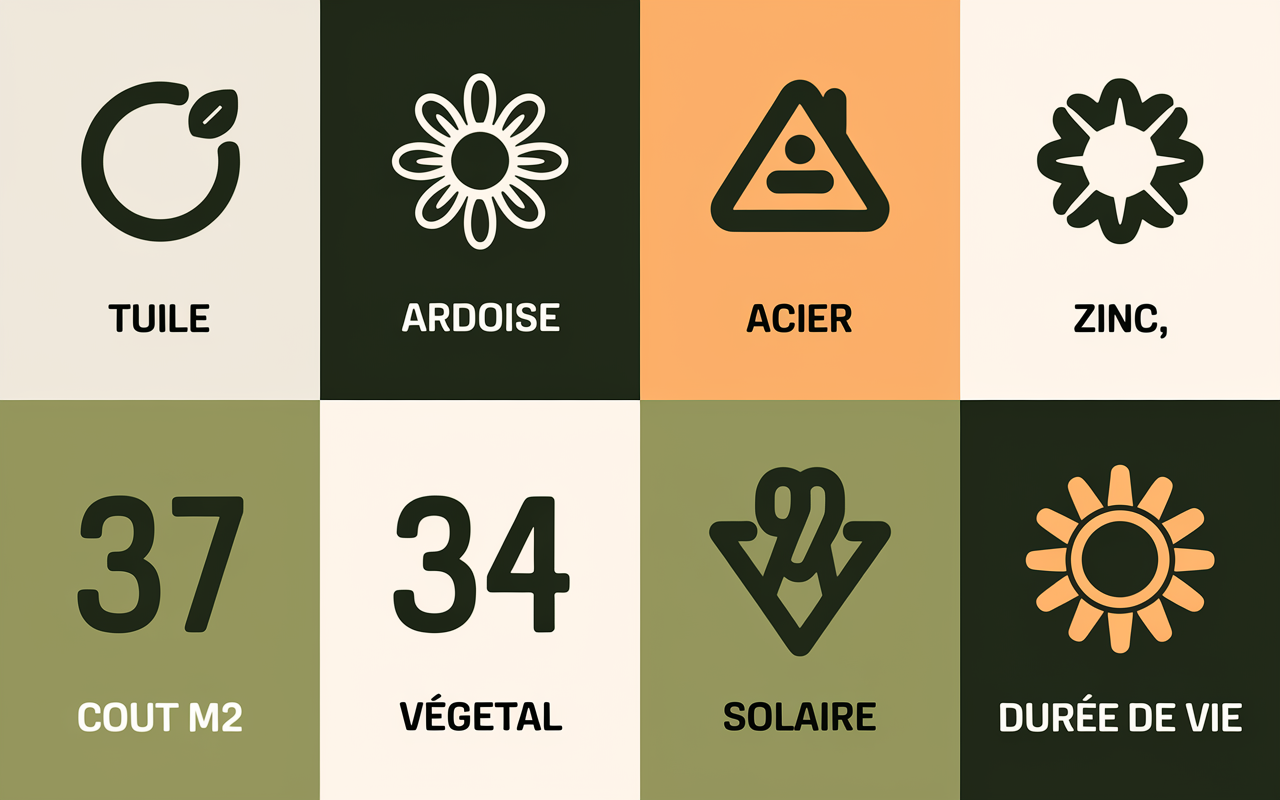 Comparatif materiau de toiture prix durée