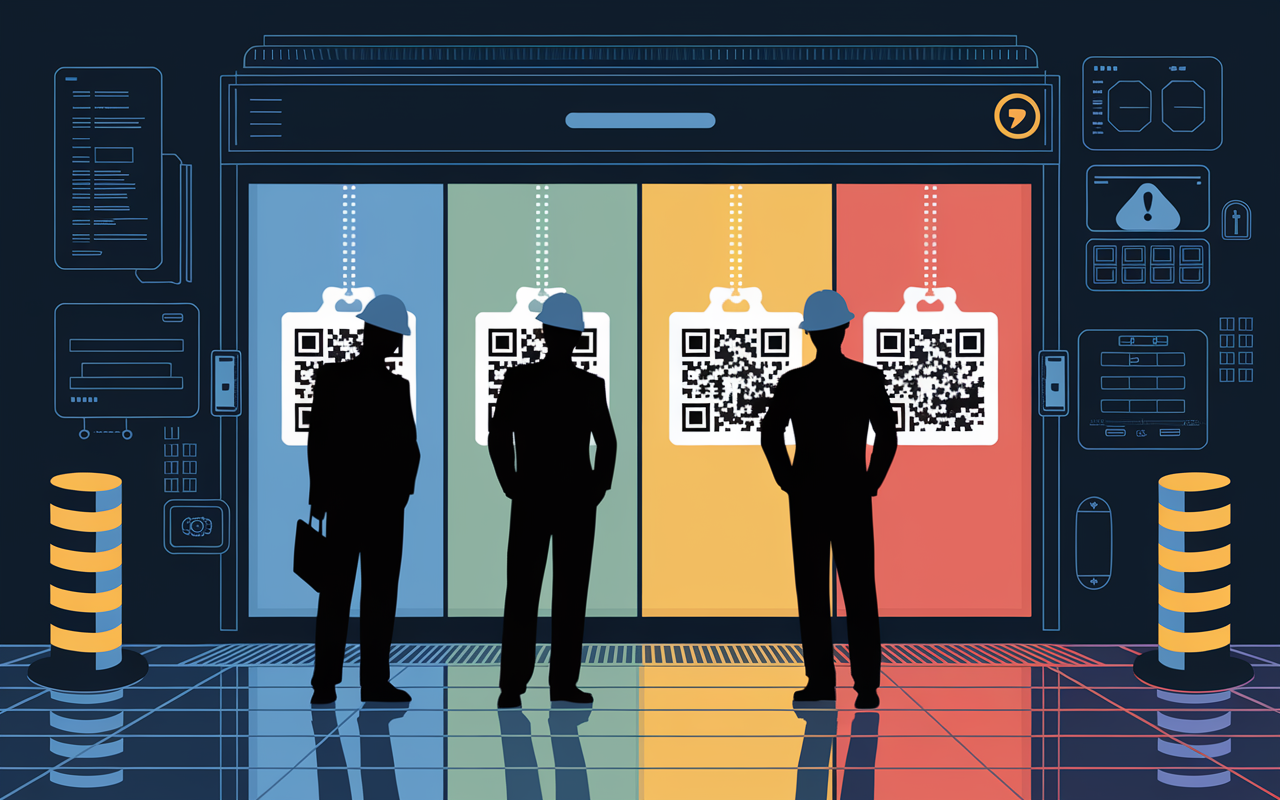 Tablette accès chantier QR code sécurité digital