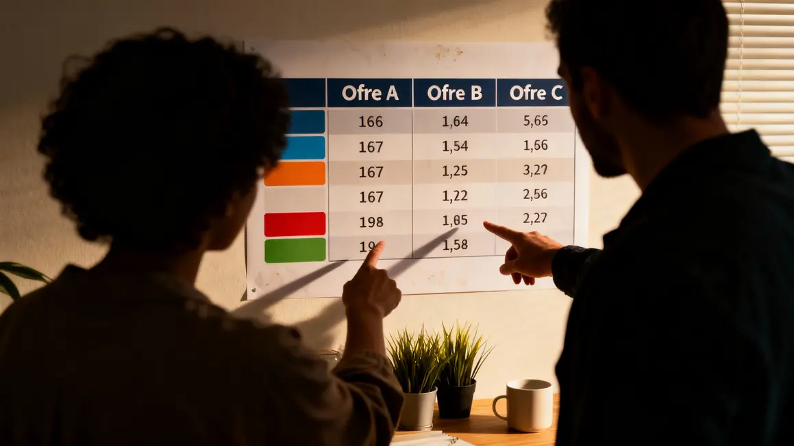 Tableau comparatif d'offres de déménageurs fiables