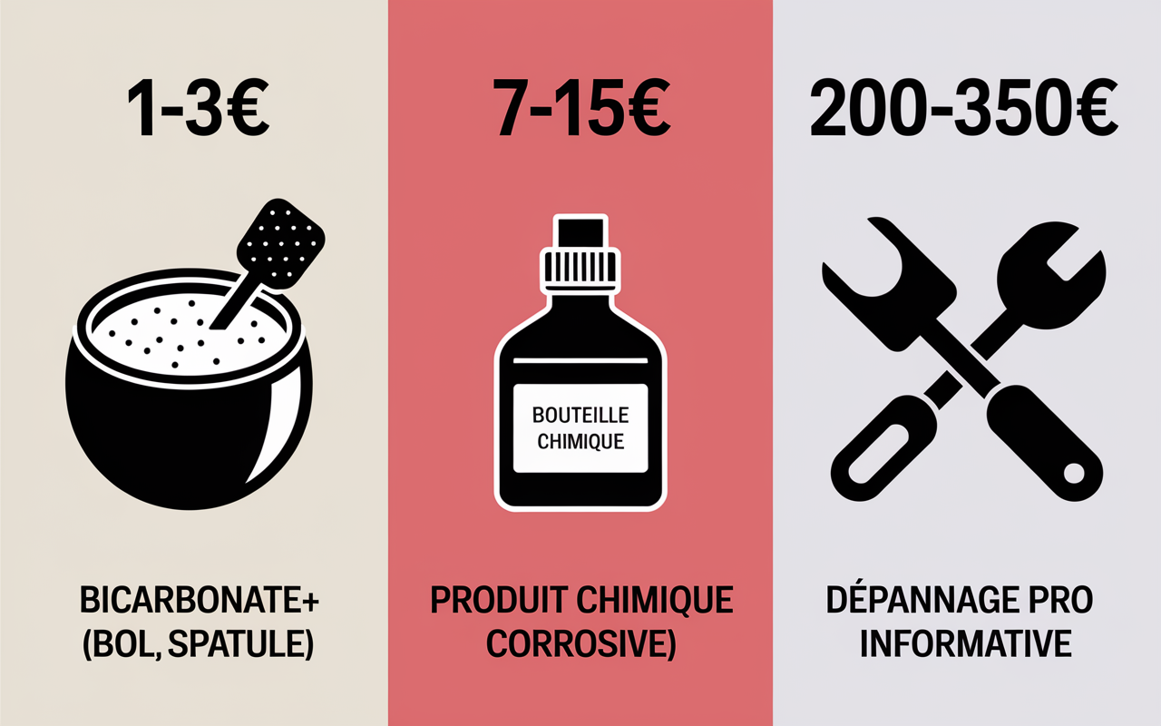 Tableau pictogrammes bicarbonate chimique pro sanibroyeur