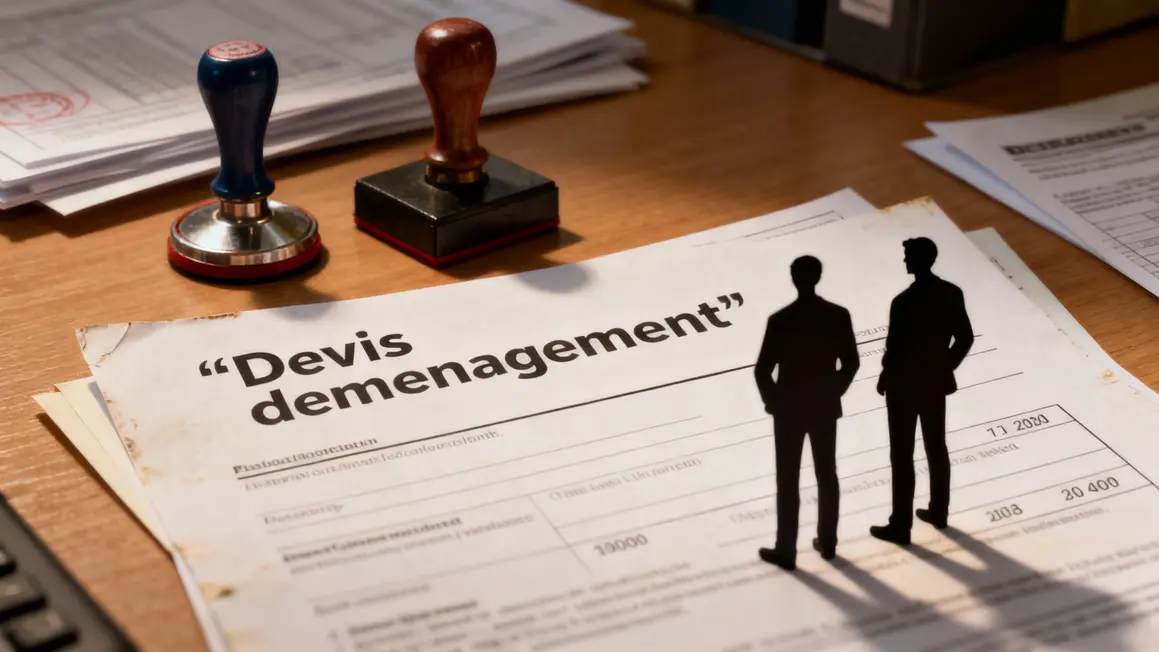 Document devis de déménagement sur bureau