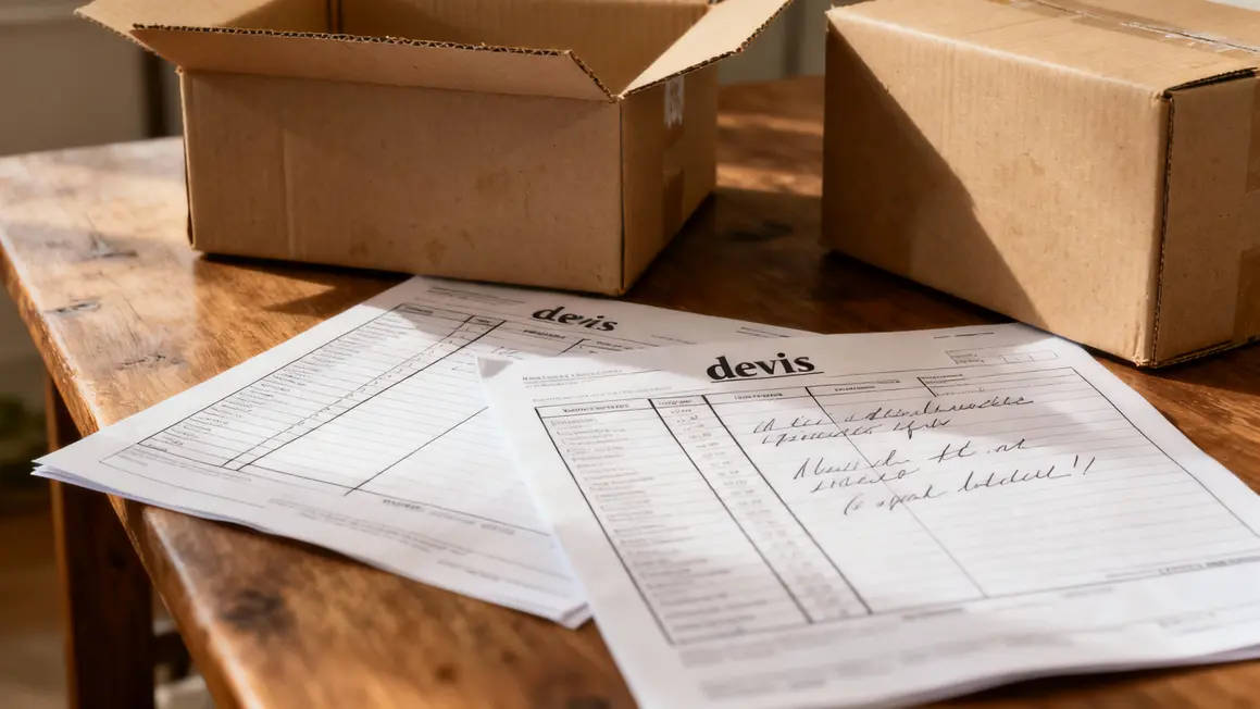 devis demenagement documents sur table