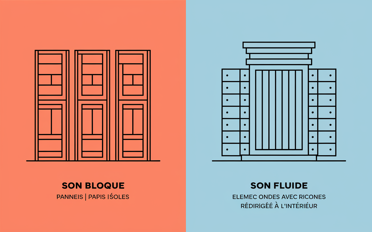 Comparaison isolation phonique et traitement acoustique dans une pièce