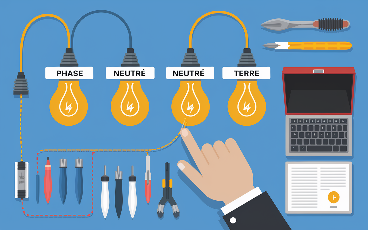 branchement sécurisé lampes étapes circuit