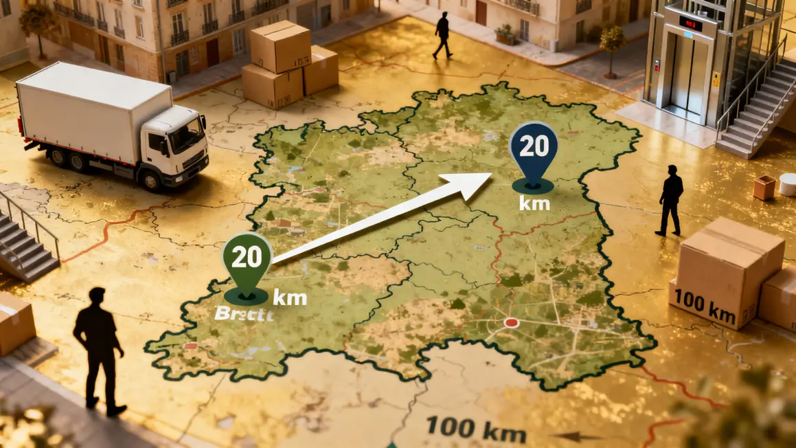 Carte Bretagne facteurs coût déménagement Brest