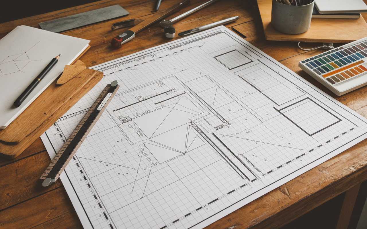 gabarits plan de travail, règles, défonceuse atelier