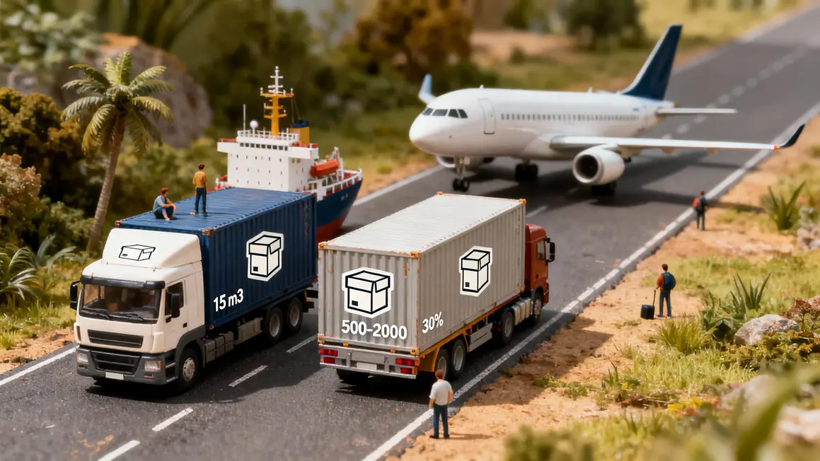 Camion bateau avion carton demenagement route France
