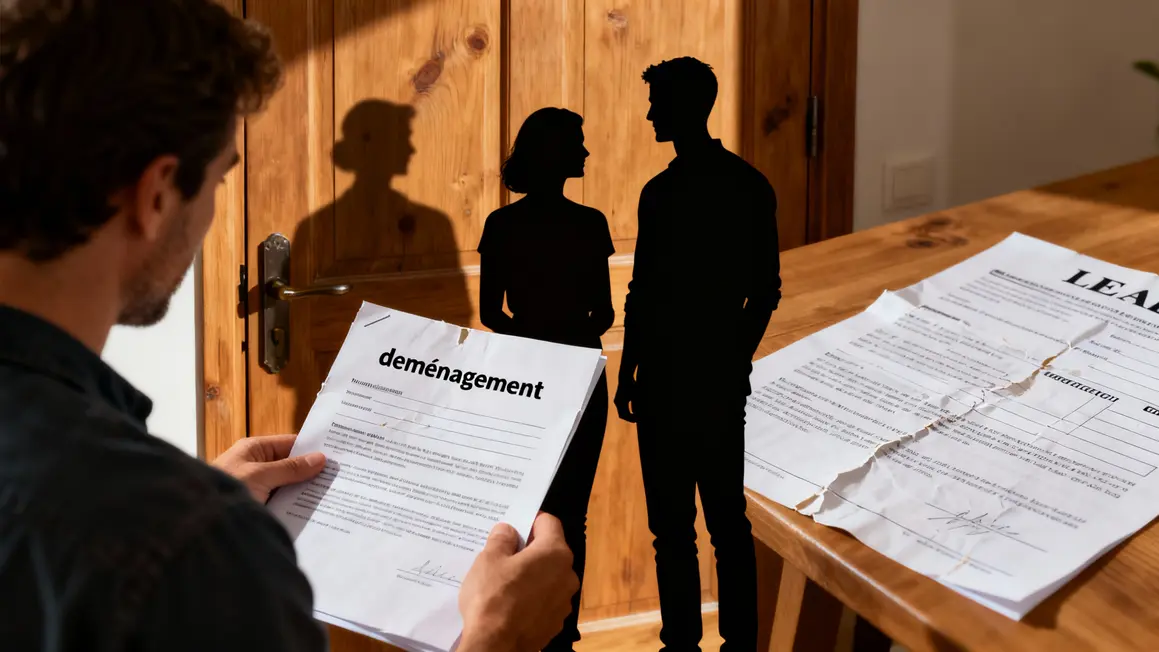Attestation déménagement et bail sur table