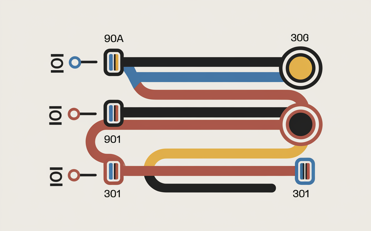 Diagramme couleurs Bubendorff 4 fils interrupteur