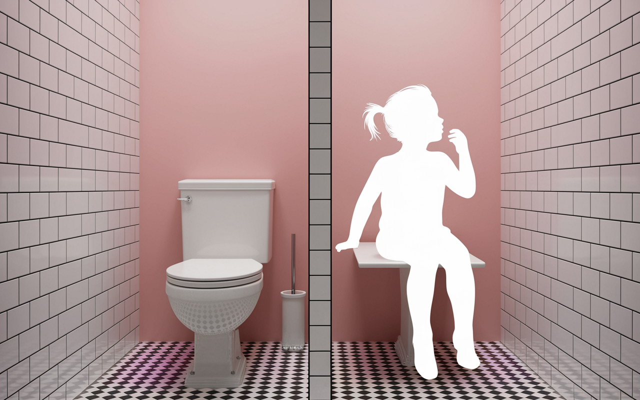 Schéma WC à l'anglaise sur pied position assise et WC turc