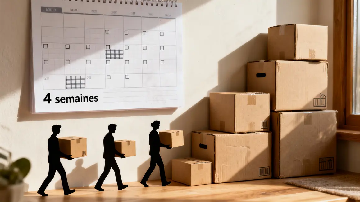 planification demenagement calendrier cartons 4 semaines