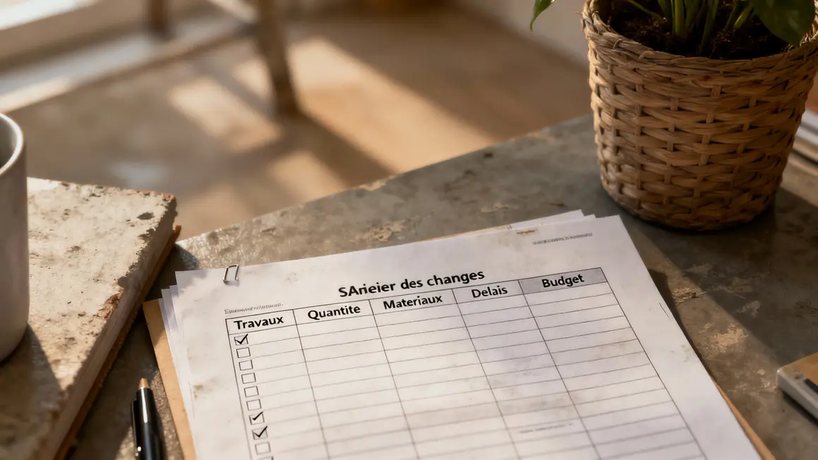 Tableau cahier des charges devis travaux