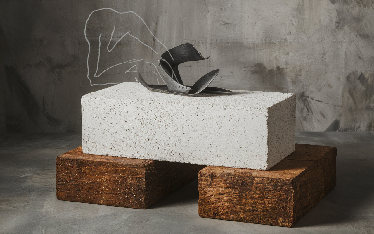 couper du beton cellulaire avec scie sur supports