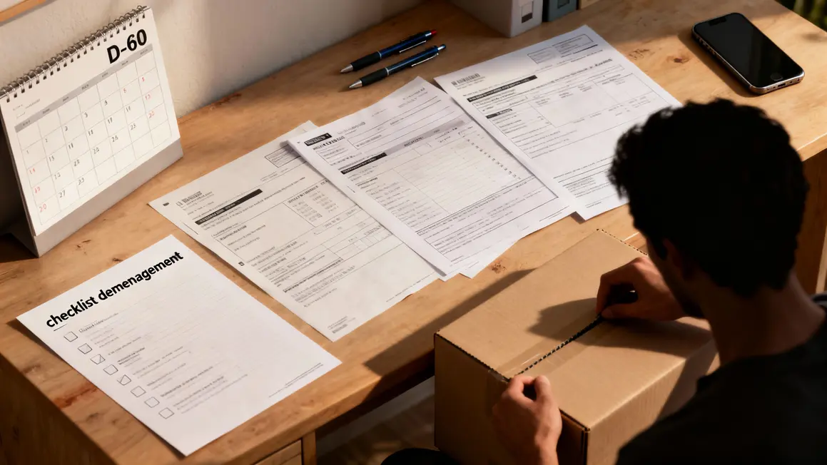 Checklist demenagement rapide sur bureau