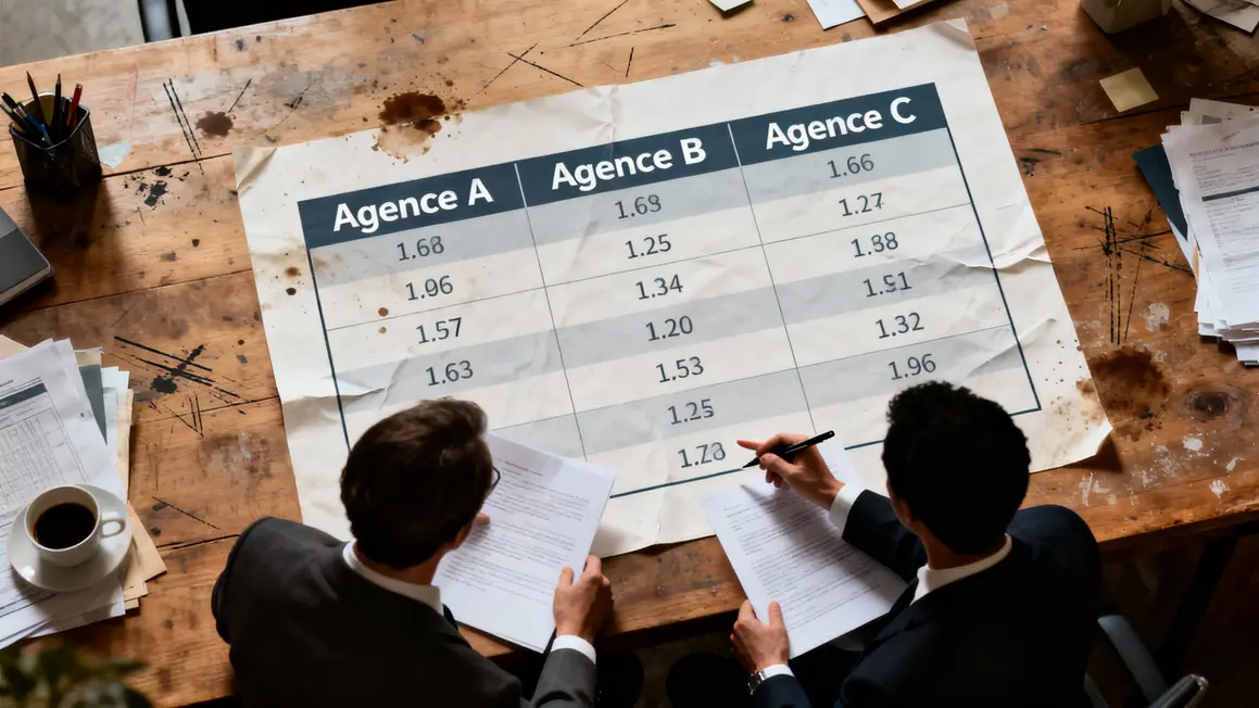 Tableau et personnes comparant devis déménagement