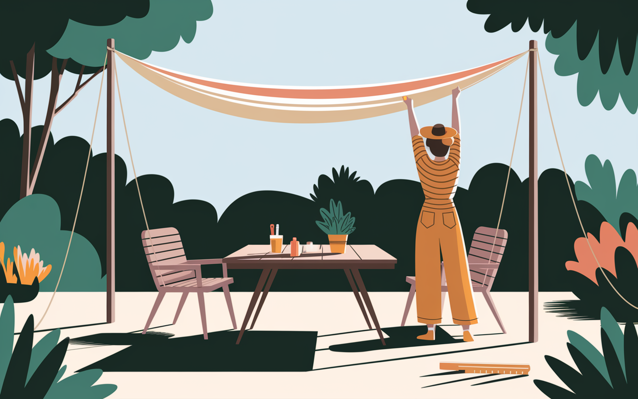 Installer voile d'ombrage soi-même méthode DIY