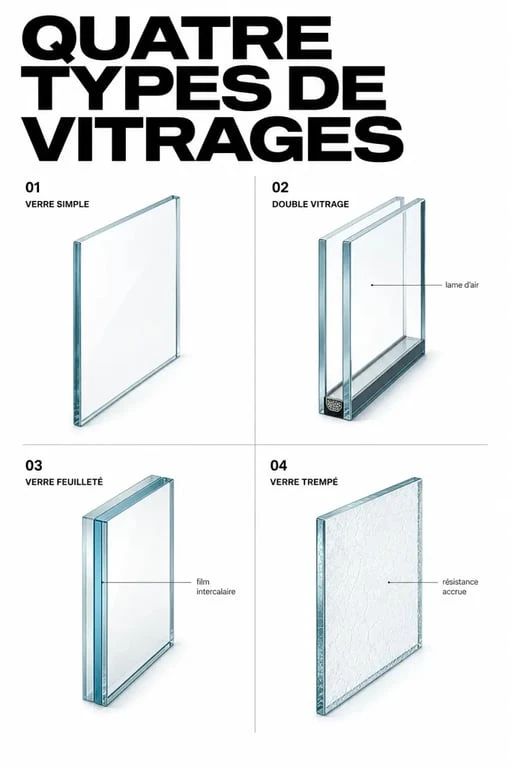 Types de vitrages pour vitrier paris pas cher artisan