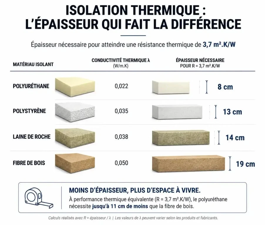 Comparatif des épaisseurs d'isolants pour une isolation thermique par l'extérieur (ITE) efficace