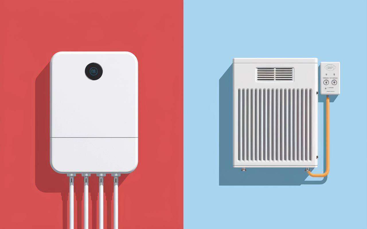 installation pompe à chaleur avec radiateur électrique schéma croix chiffres