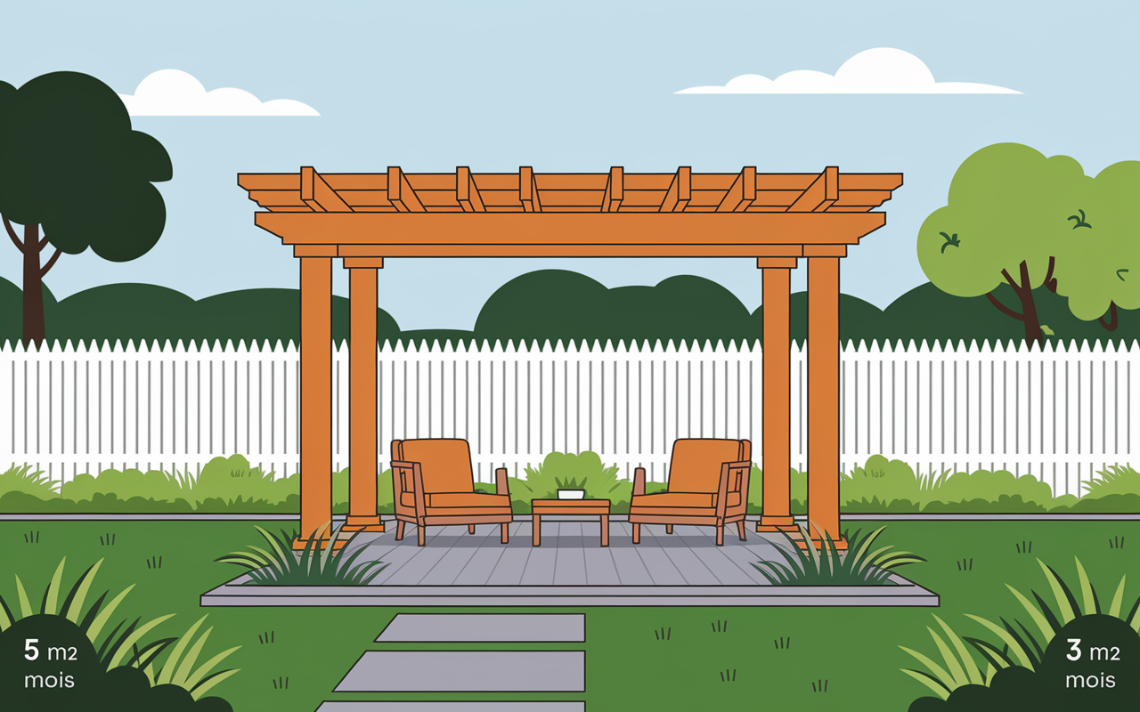 Petite pergola démontable sans autorisation au jardin