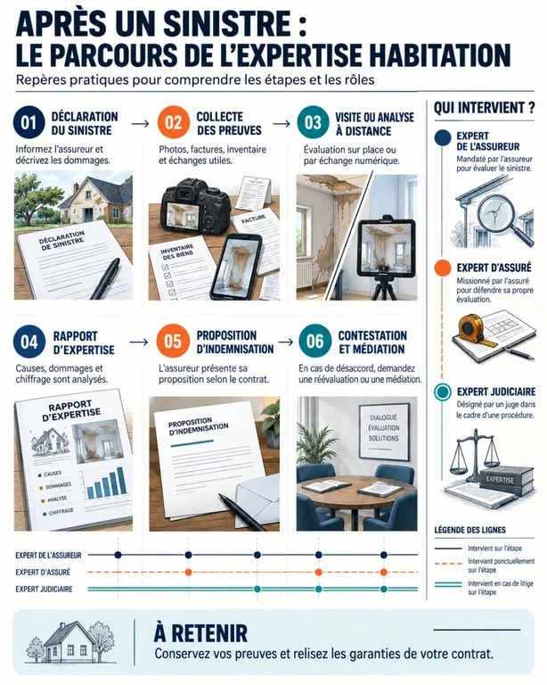 Expert assurance habitation : parcours de l’expertise et étapes de l’indemnisation après un sinistre