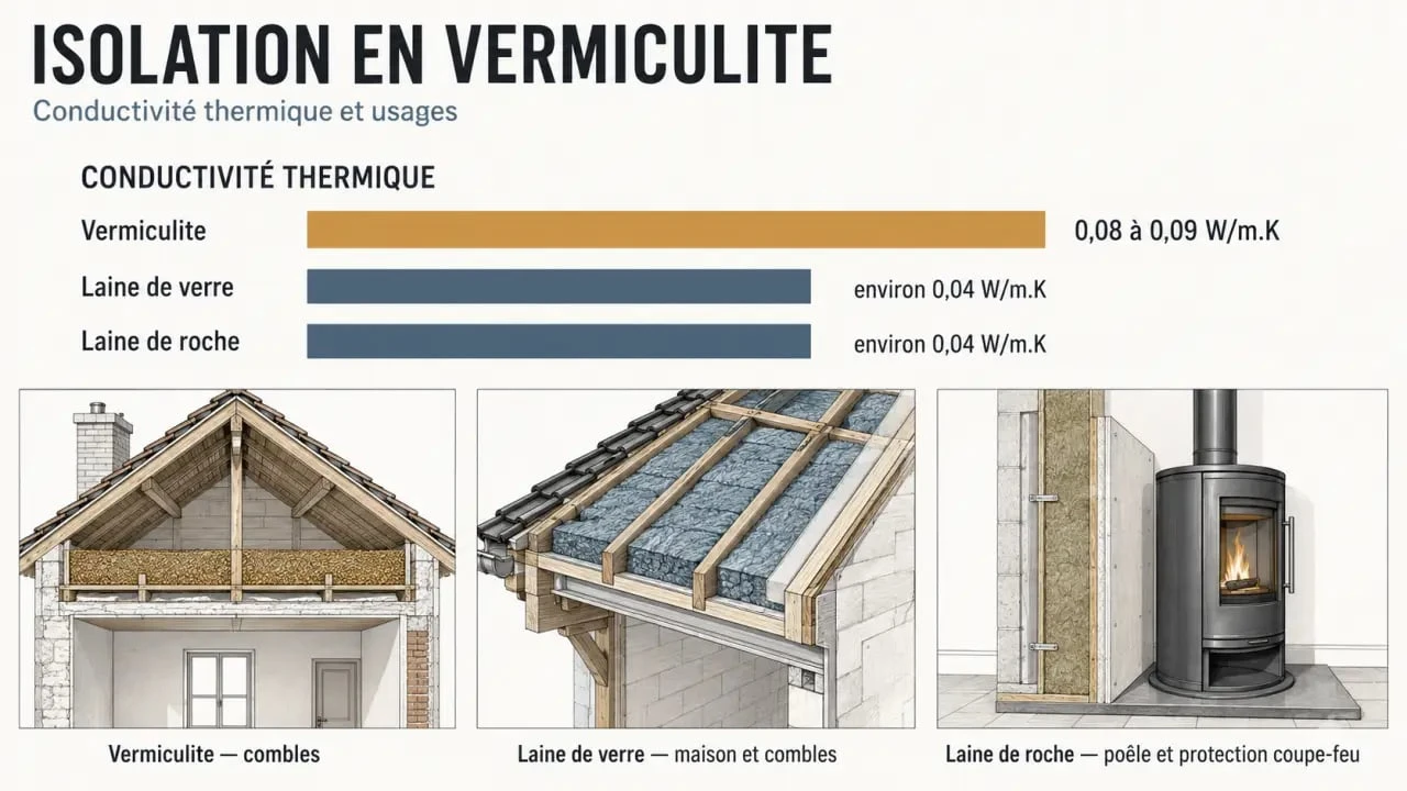 Isolation en vermiculite : comparaison de la conductivité thermique et des principaux usages